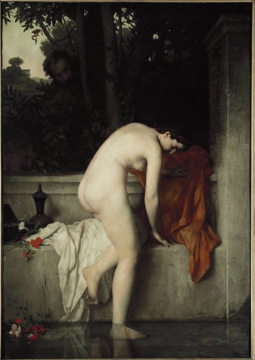The Chaste Suzanne, også kjent som Suzanne in the Bath - Maleri av Jean Jacques Henner av Jean Jacques Henner