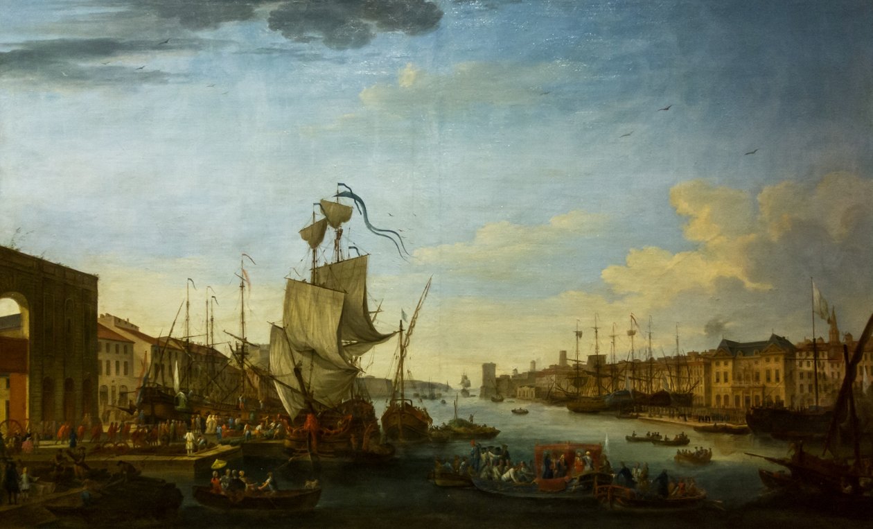 Innskipning av Menorcas ekspedisjonskorps i havnen i Marseille under ordre fra marskalk av Richelieu av Jean-Joseph Kapeller