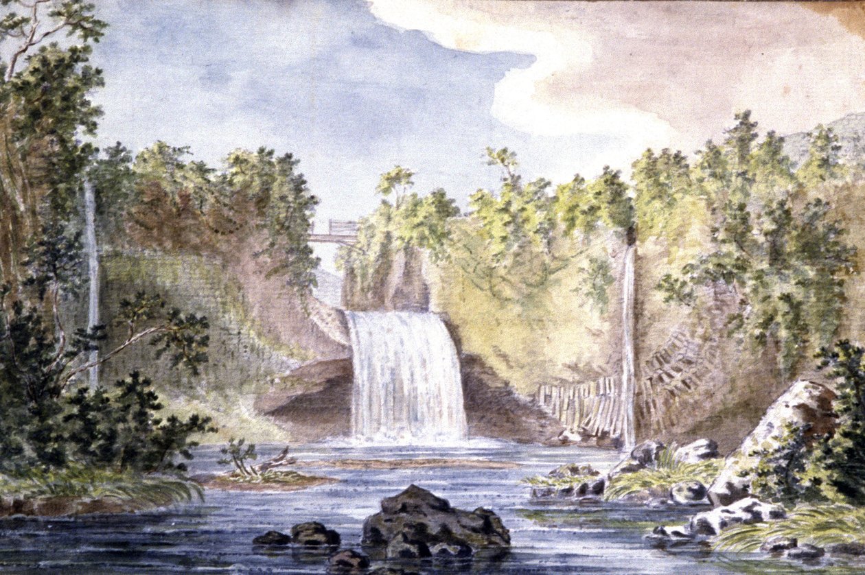 Steinfoss på Réunion Island av Jean Joseph Patu de Rosemont