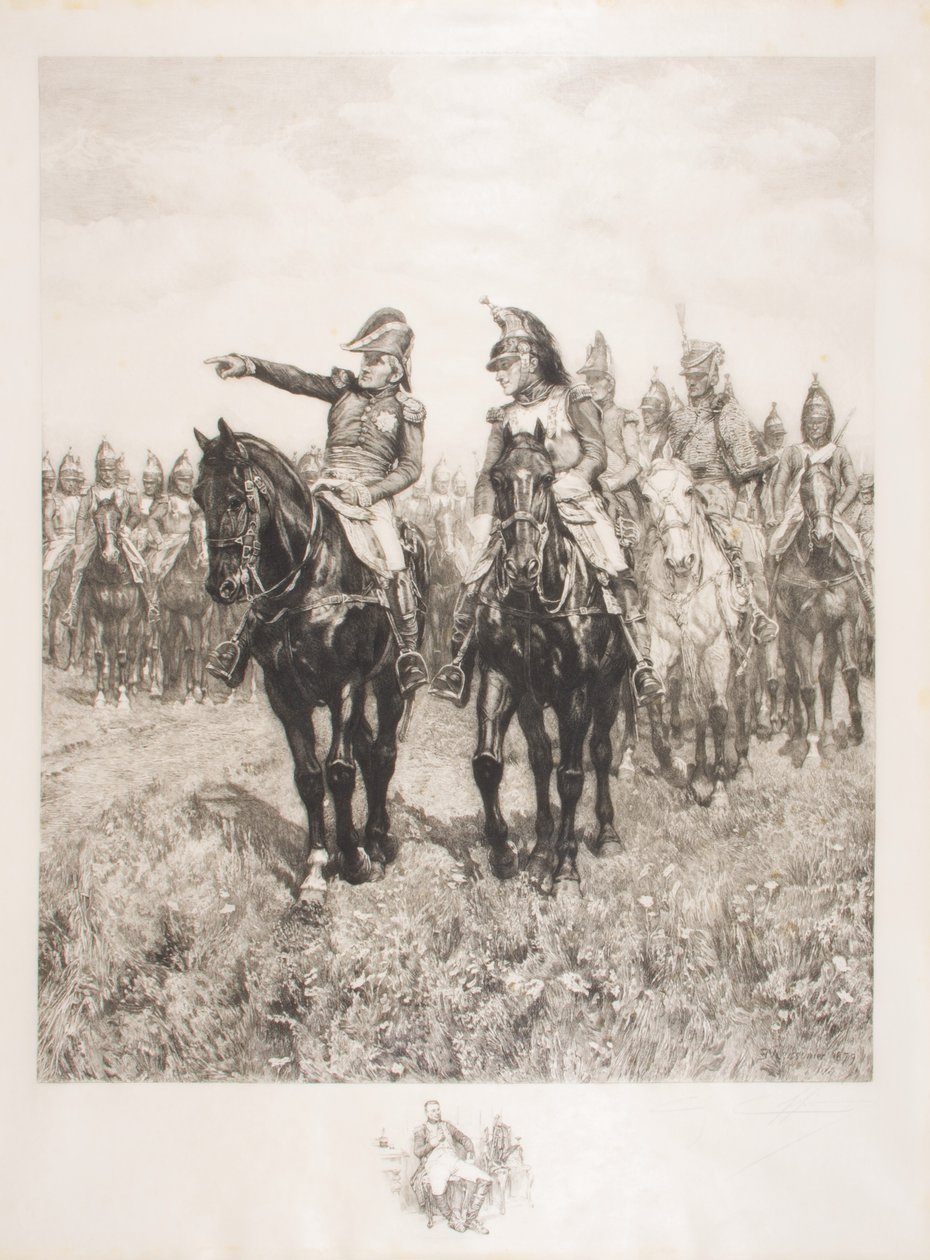 Ansatte ved Austerlitz, gravert av C. Coppier av Jean Louis Ernest Meissonier