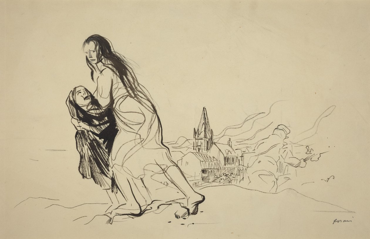 Etter Douai, sannsynligvis 1918 (blekk på papir) av Jean-Louis & Caran D