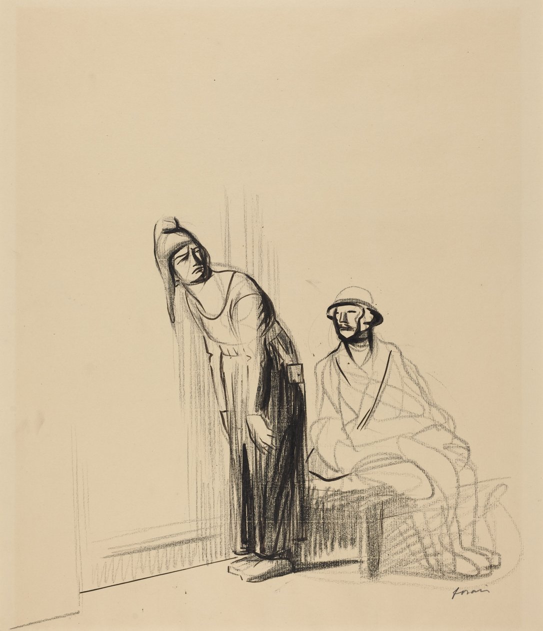 På fredskonferansen, ca. 1919 (blekk på papir) av Jean-Louis & Caran D