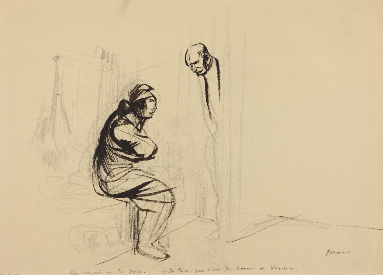 På fredskongressen, ca. 1919 (blekk) av Jean-Louis & Caran D