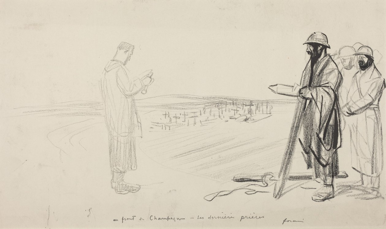 Ved Champagnefronten - De siste bønnene, ca. 1914–1919 (svart blekk på papir) av Jean-Louis & Caran D