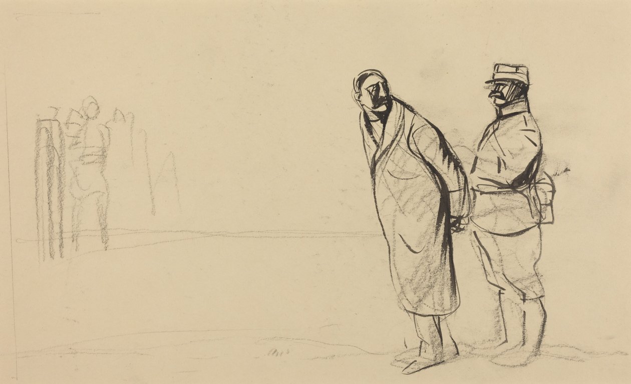 Ved Vincennes-fronten. Bolo Pasha, ca. 1914–1919 (blekk på papir) av Jean-Louis & Caran D