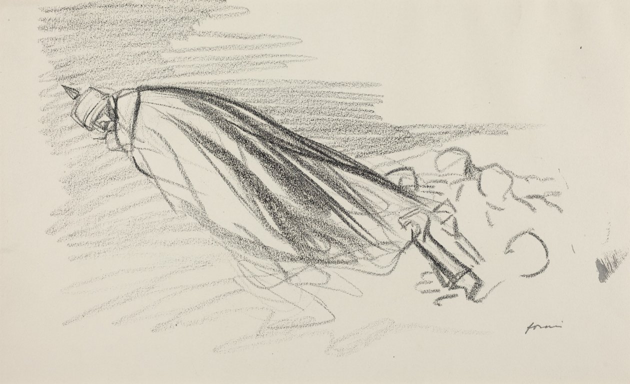 De fra den første timen. Herre! Hvor er vi i den friske og gledelige krigen!, ca. 1914–1919 (blyant på papir) av Jean-Louis & Caran D
