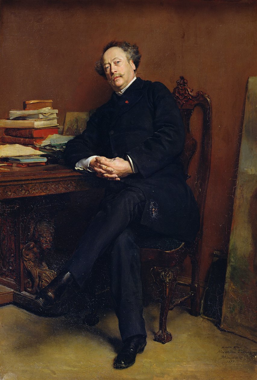 Alexander Dumas Fils (1824-95) 1877 (olje på lerret) av Jean Louis Ernest Meissonier