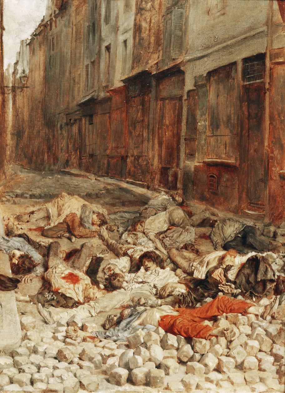 Barrikade i Mortellerie, Paris av Jean-Louis Ernest Meissonier