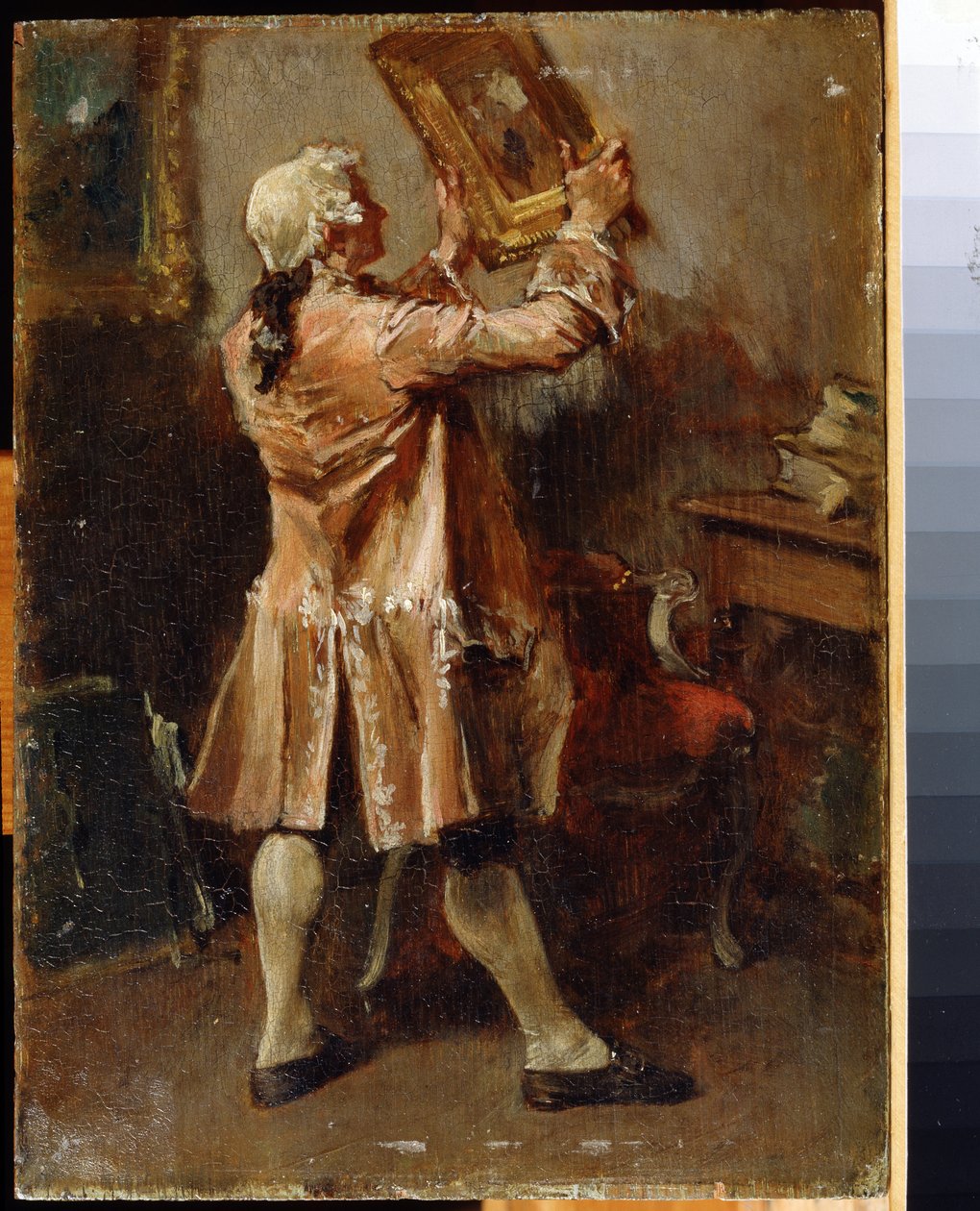 En malerelsker. (En malerielsker). Maleri av Ernest Jean Louis Meissonier (1815-1891). Olje på tre, fransk kunst. Regionalt kunstmuseum, Chernigov av Jean Louis Ernest Meissonier