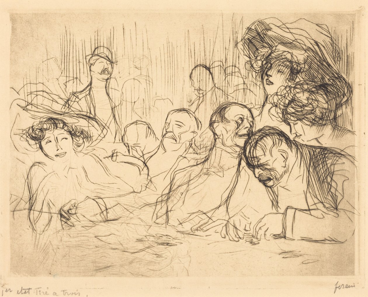 Ved spillebordet (første tavle) av Jean-Louis Forain