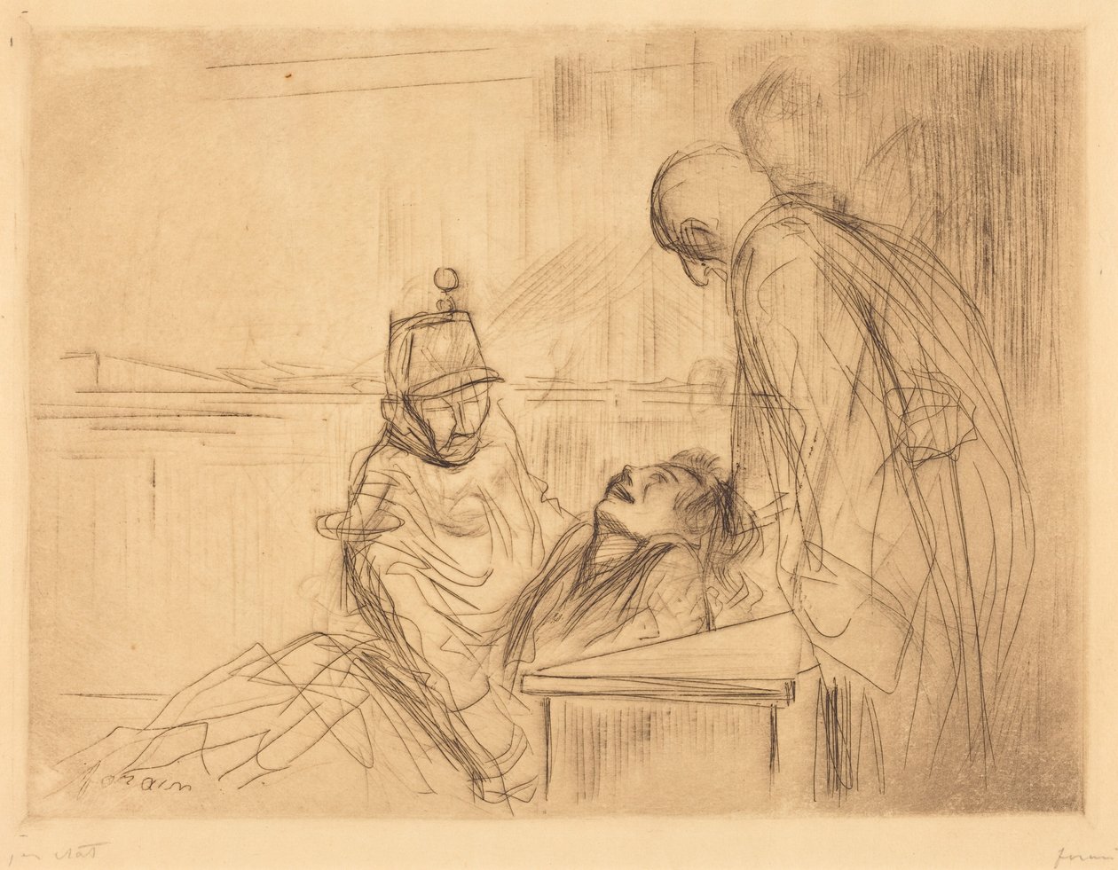 Besvimelse under høringen (besvimelse ved høringen) av Jean-Louis Forain