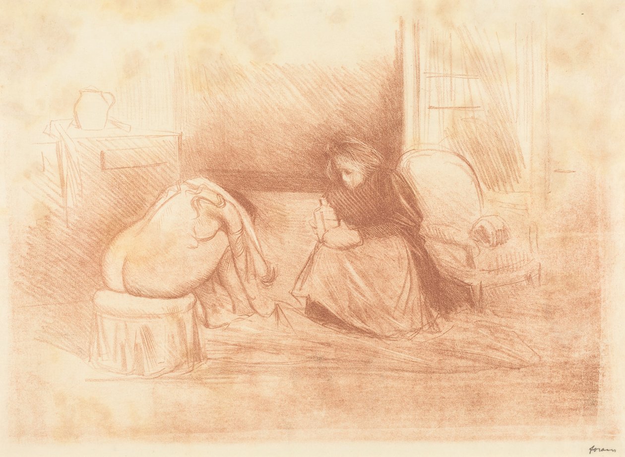 Frau bei ihrer Toilette mit ihrer Zofe (zweite horizontale Platte) av Jean-Louis Forain