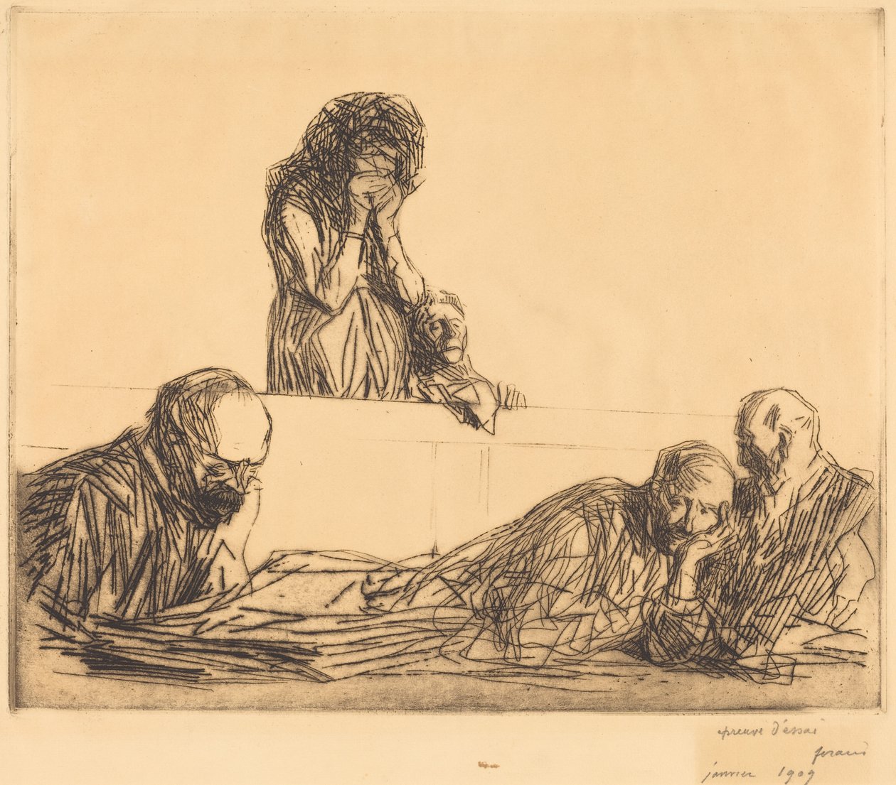Ugift mor, første plansje av Jean-Louis Forain