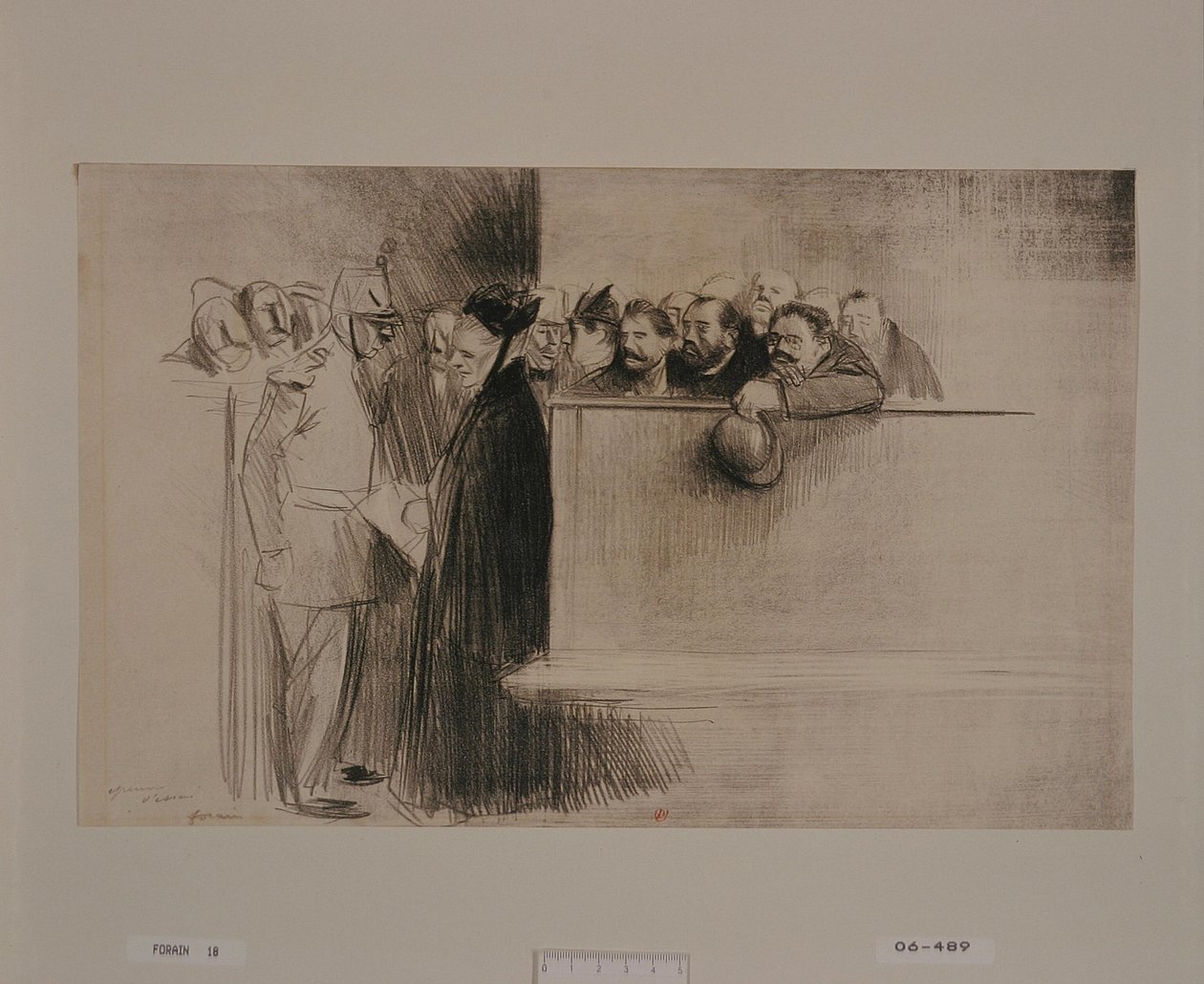 Rettshøringen (plate 3) av Jean-Louis Forain