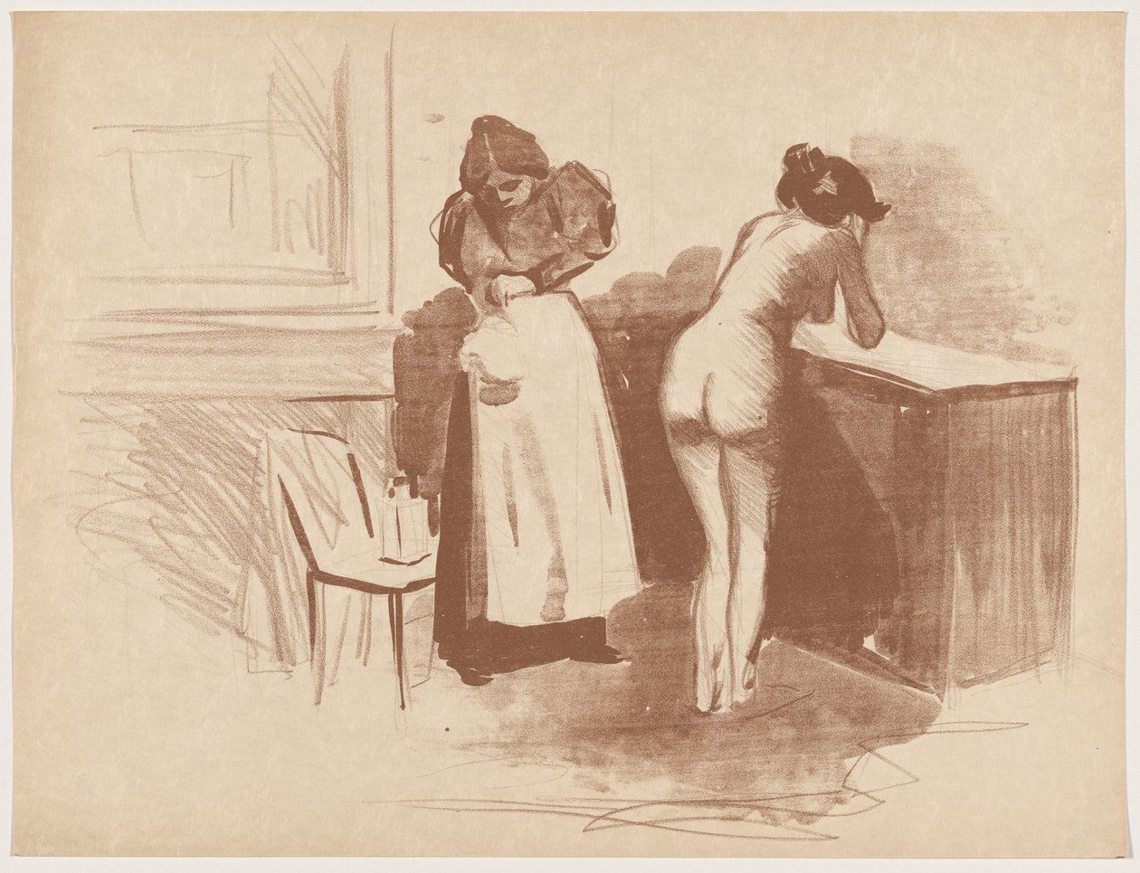 Gniing med en hestehårshanske av Jean-Louis Forain