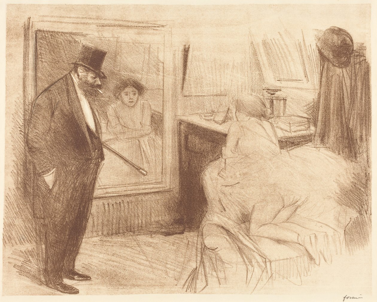 Danserinnens garderobe (andre plansje) av Jean-Louis Forain