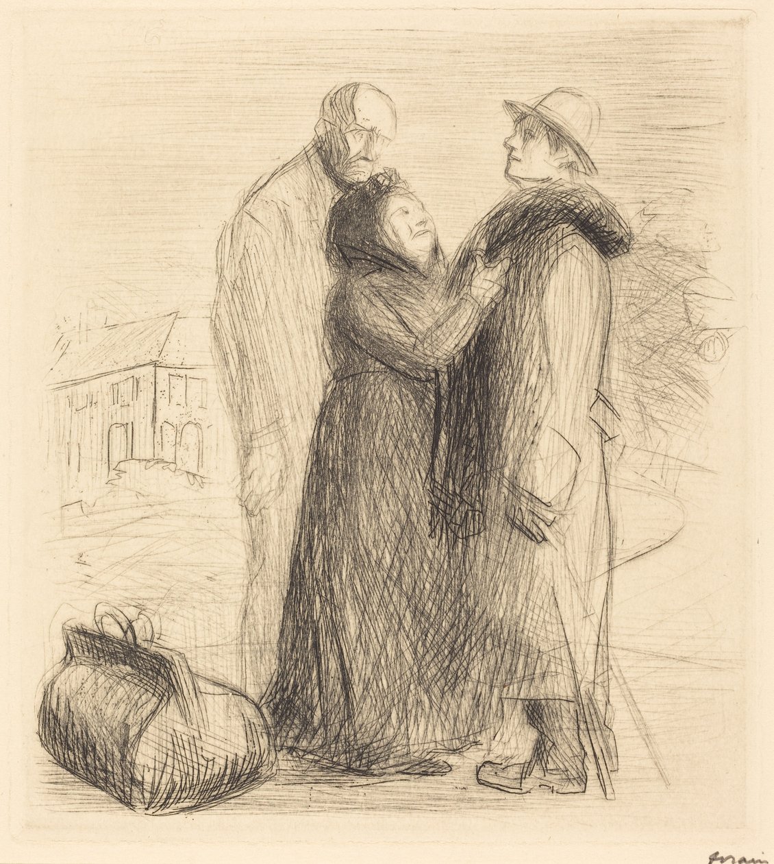 Den fortapte sønnens avreise, første plate, vertikal av Jean-Louis Forain