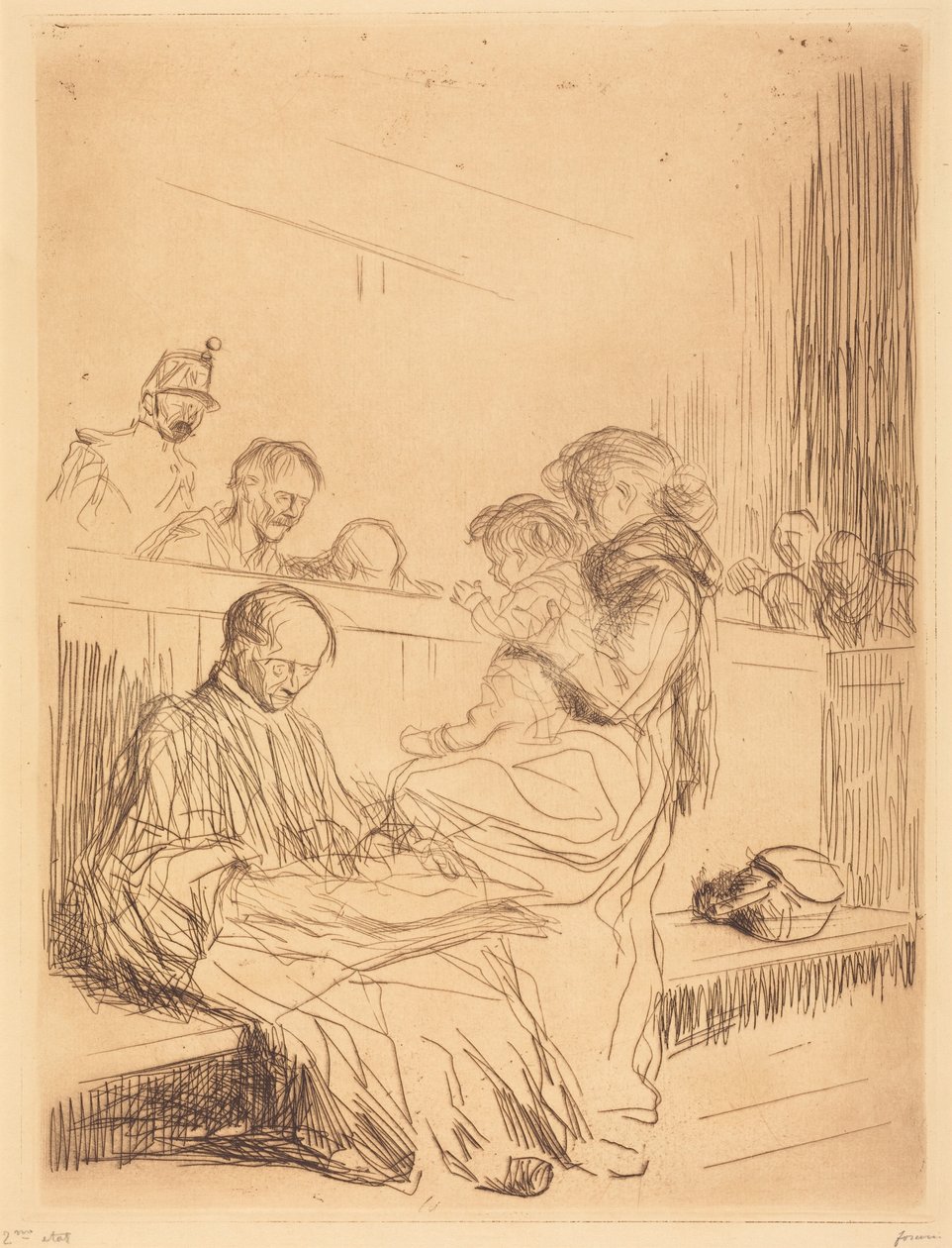 Den tiltalte og barnet av Jean-Louis Forain
