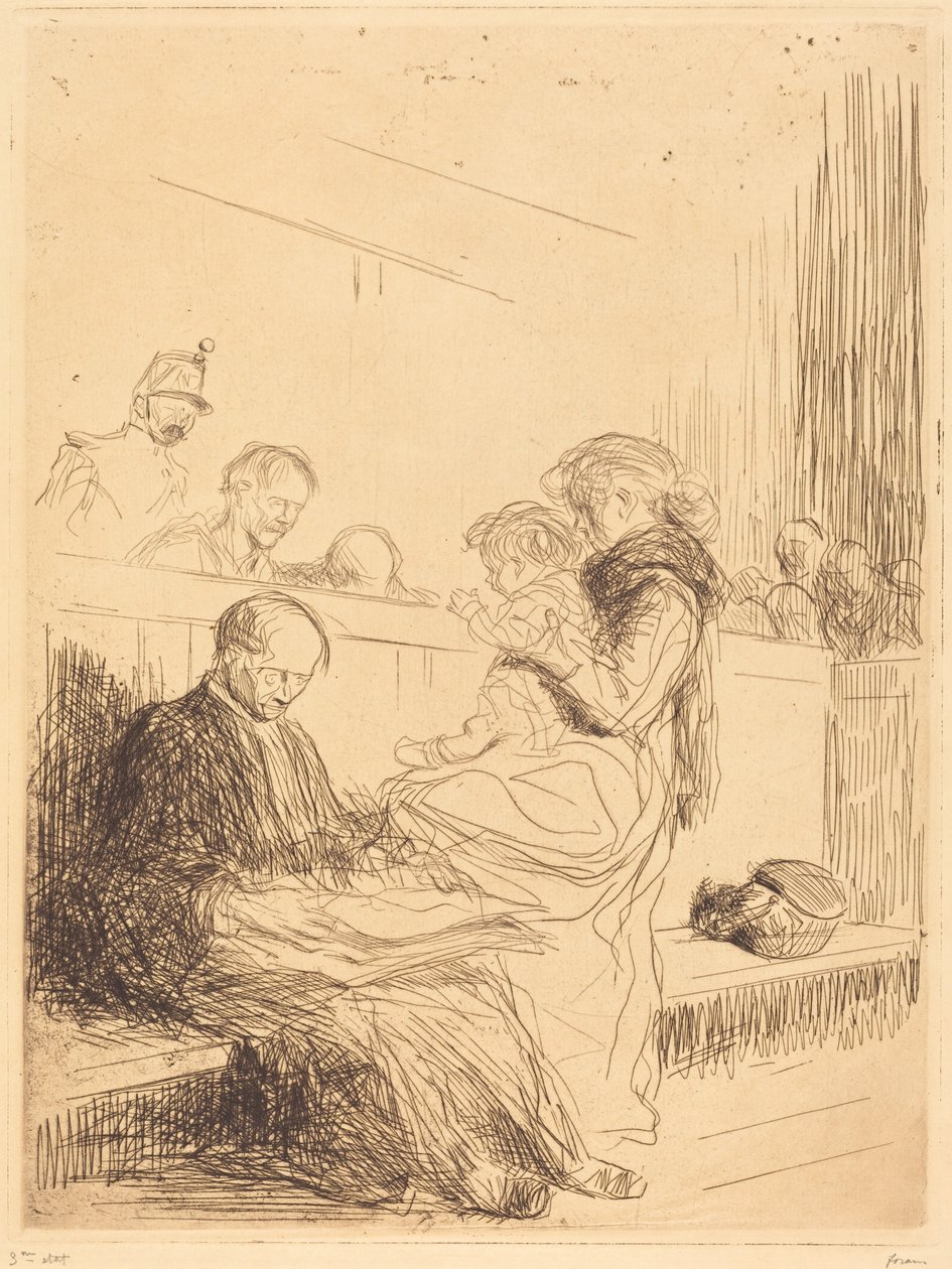 Den tiltalte og barnet av Jean-Louis Forain