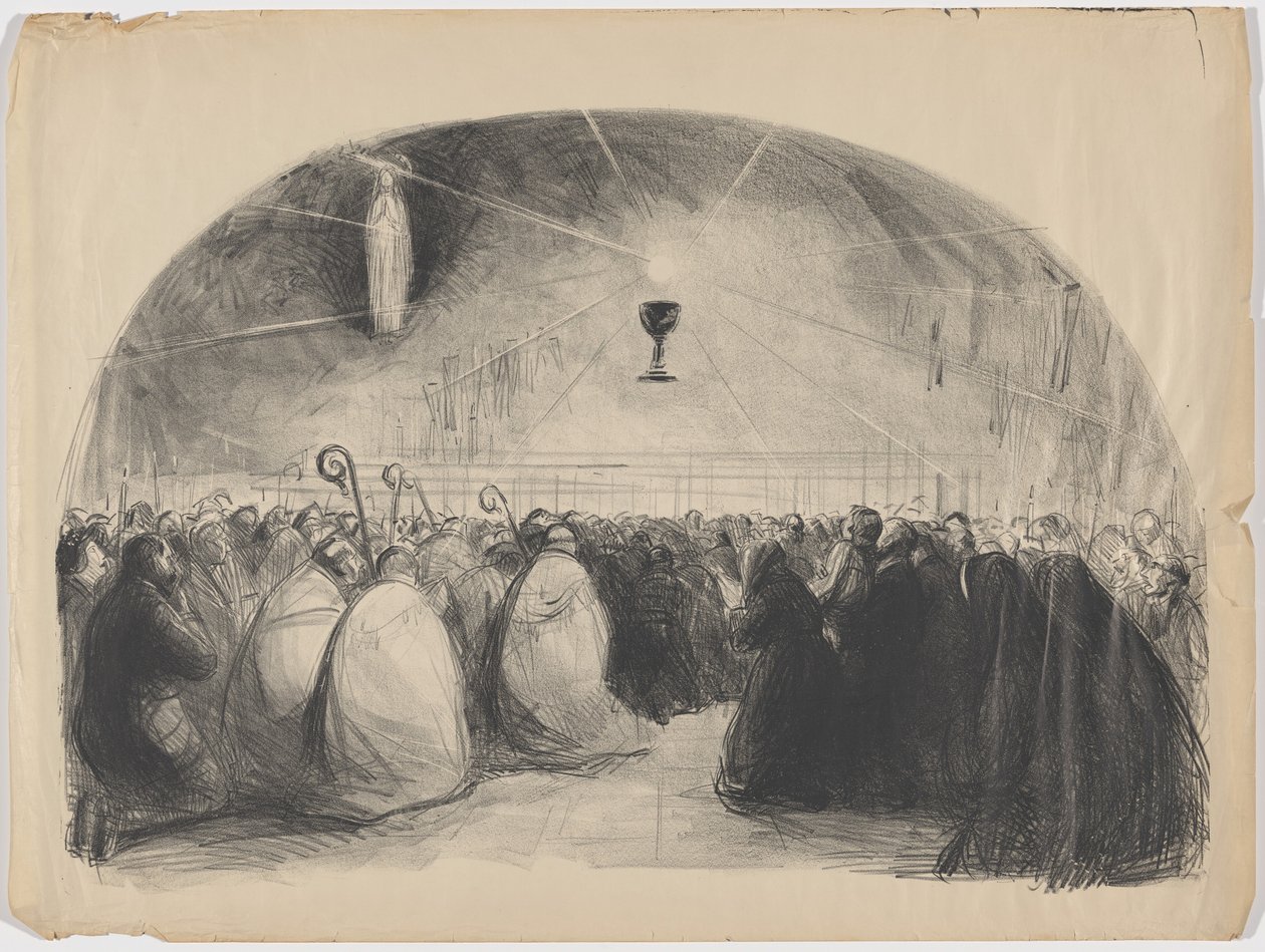Lourdes, 1914, den 25. internasjonale eukaristiske kongressen av Jean-Louis Forain