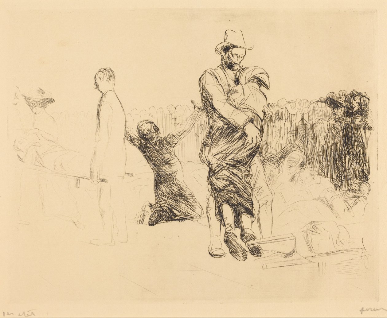 Lourdes, transport av lammede kvinner av Jean-Louis Forain