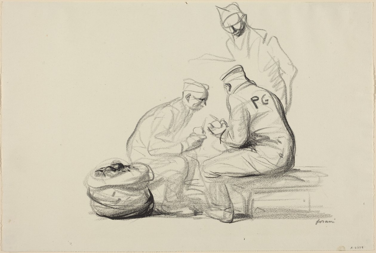 Fransk infanterist og tyske fanger av Jean-Louis Forain