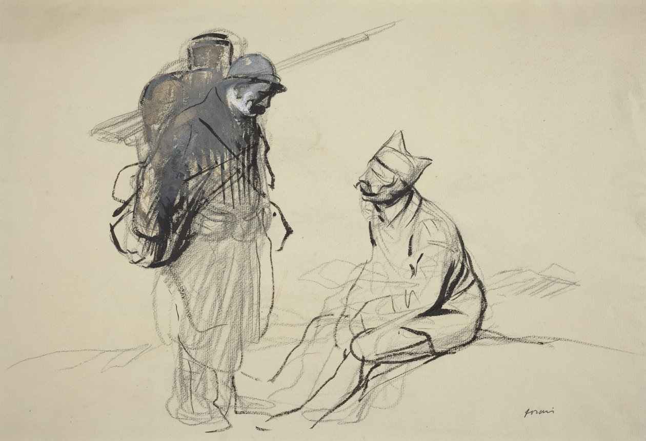 Poilu og Tommy i samtale av Jean-Louis Forain