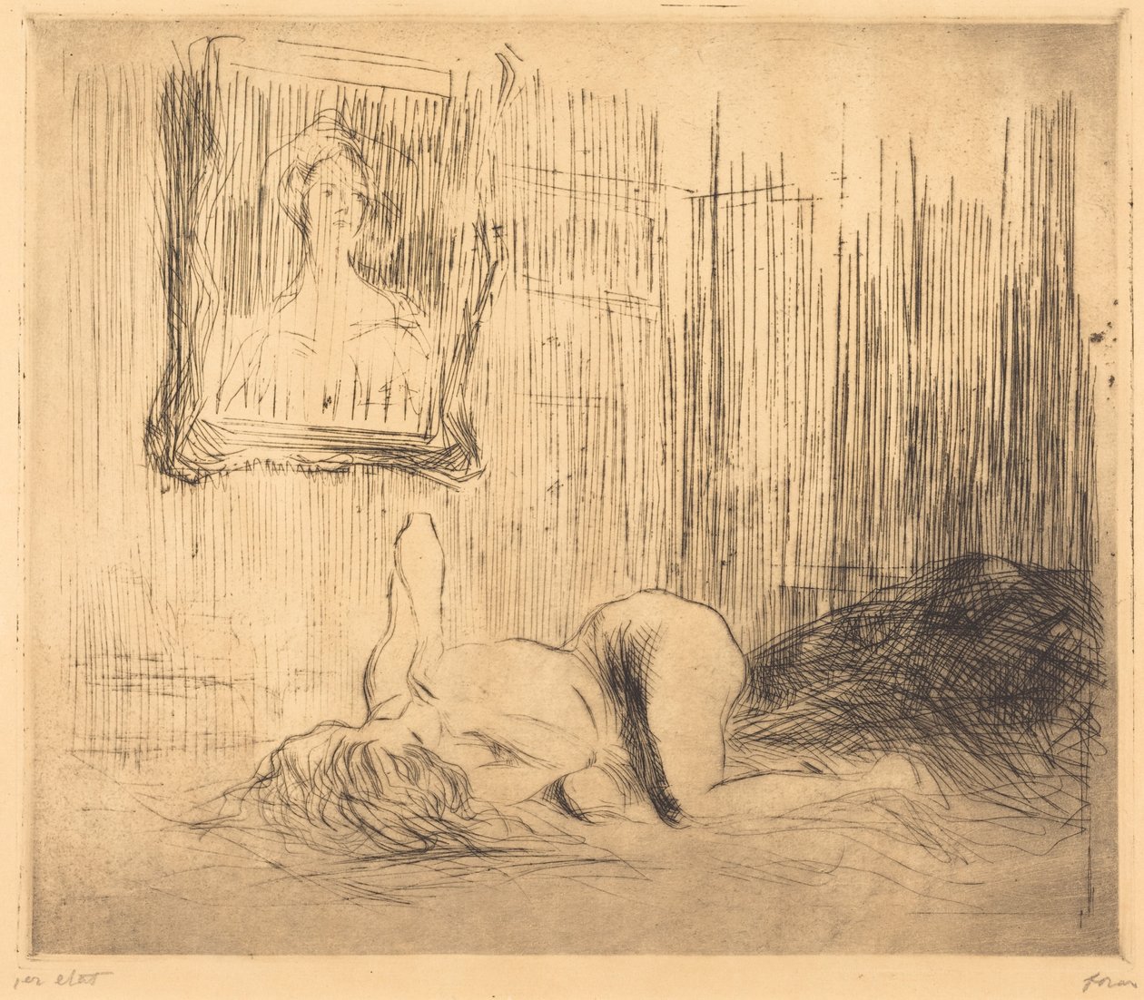 På sengen av Jean-Louis Forain