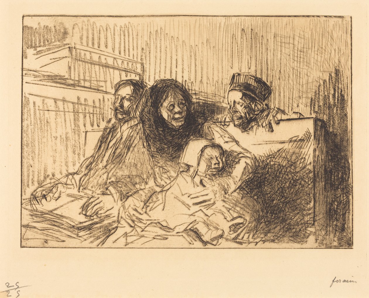 Vitner under høringen (andre plansje) av Jean-Louis Forain