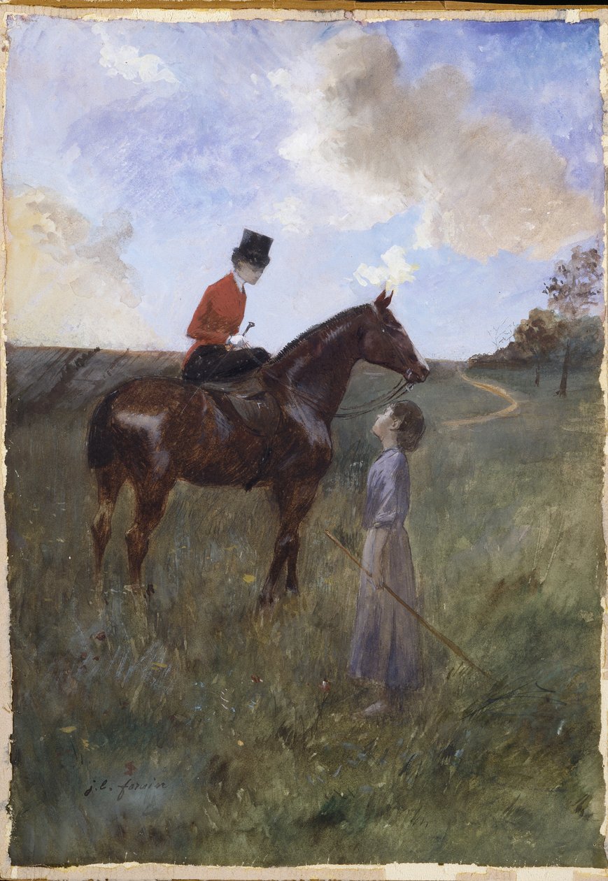 Kvinne til hest og gjeterjente av Jean-Louis Forain
