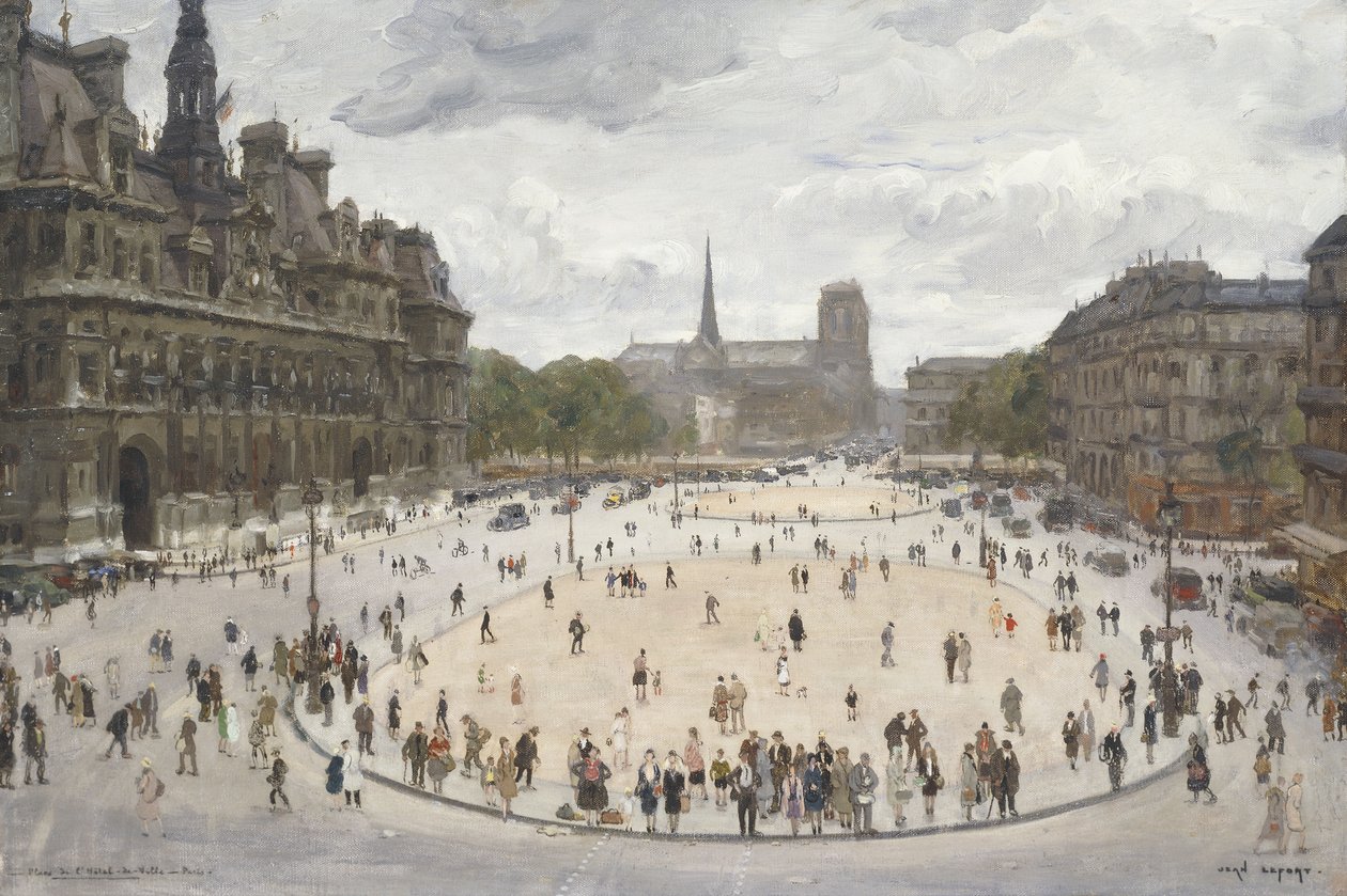 Place de la Ville, Paris (olje på lerret) av Jean-Louis Lefort