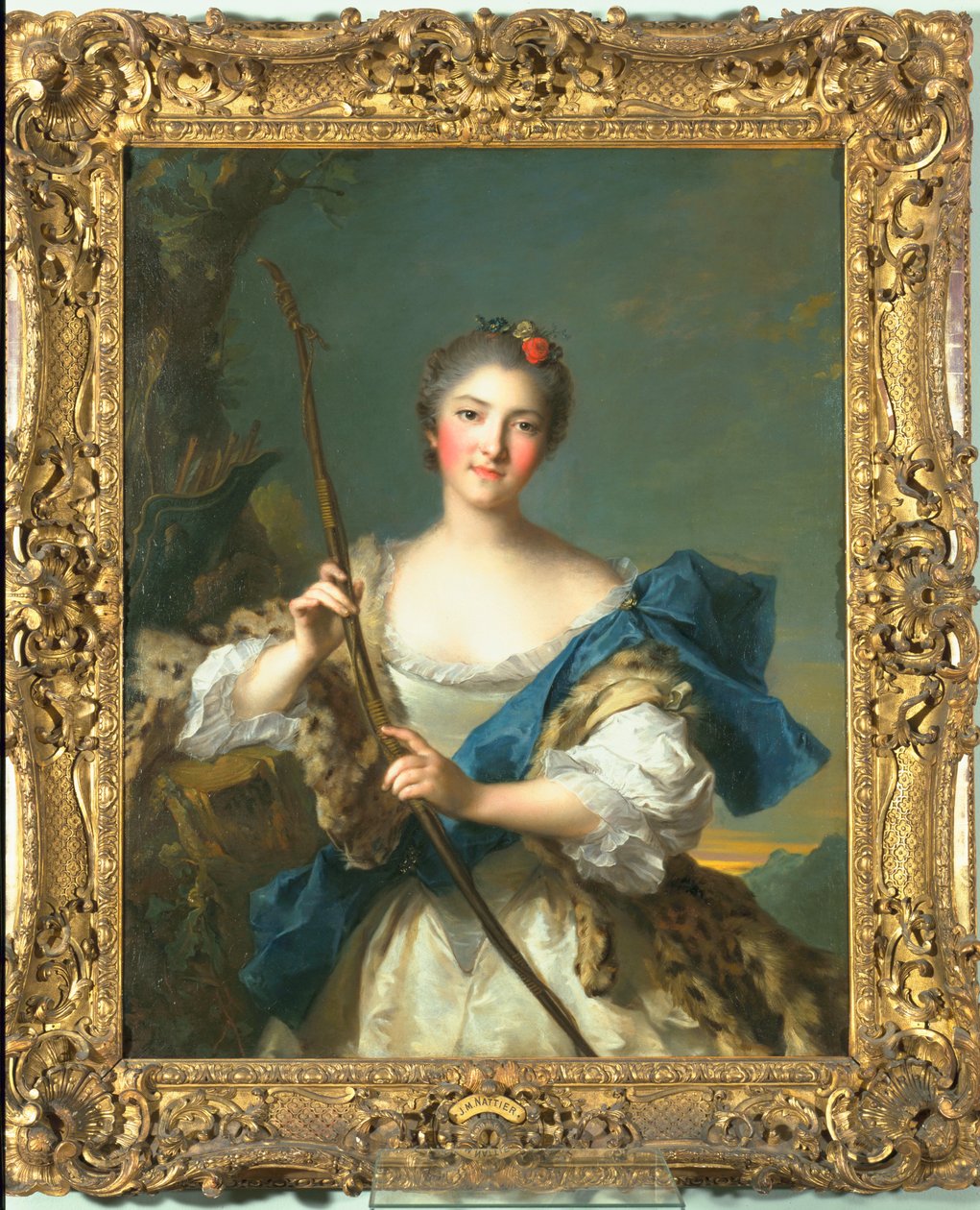 Mademoiselle de Migieu som Diana, 1742 av Jean Marc Nattier