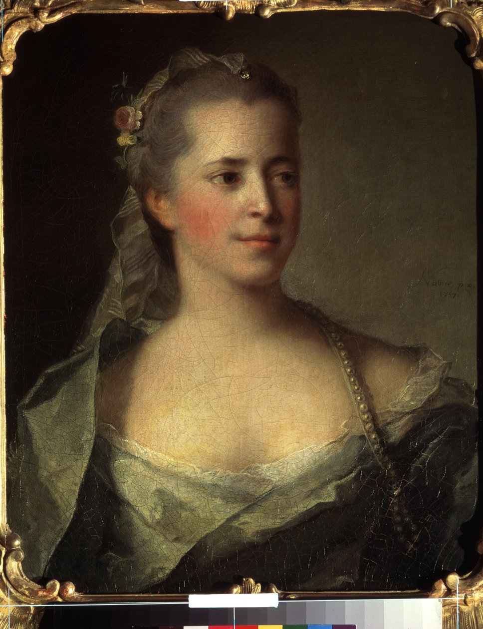 Portrett av en kvinne. (Portrett av en dame). Maleri av Jean Marc Nattier (Jean-Marc Nattier av Jean Marc Nattier