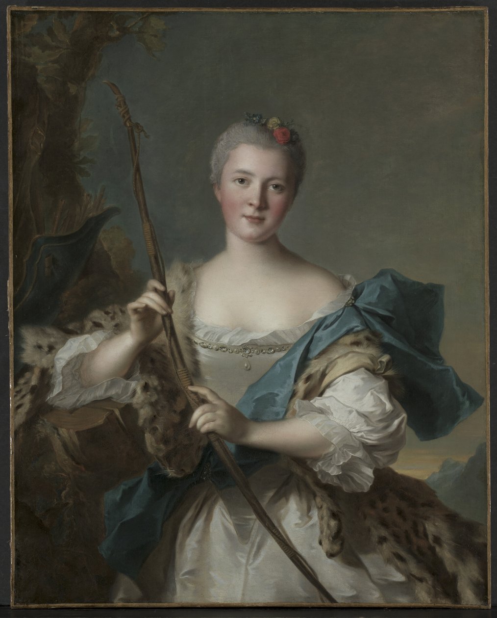 Portrett av en kvinne som Diana av Jean-Marc Nattier