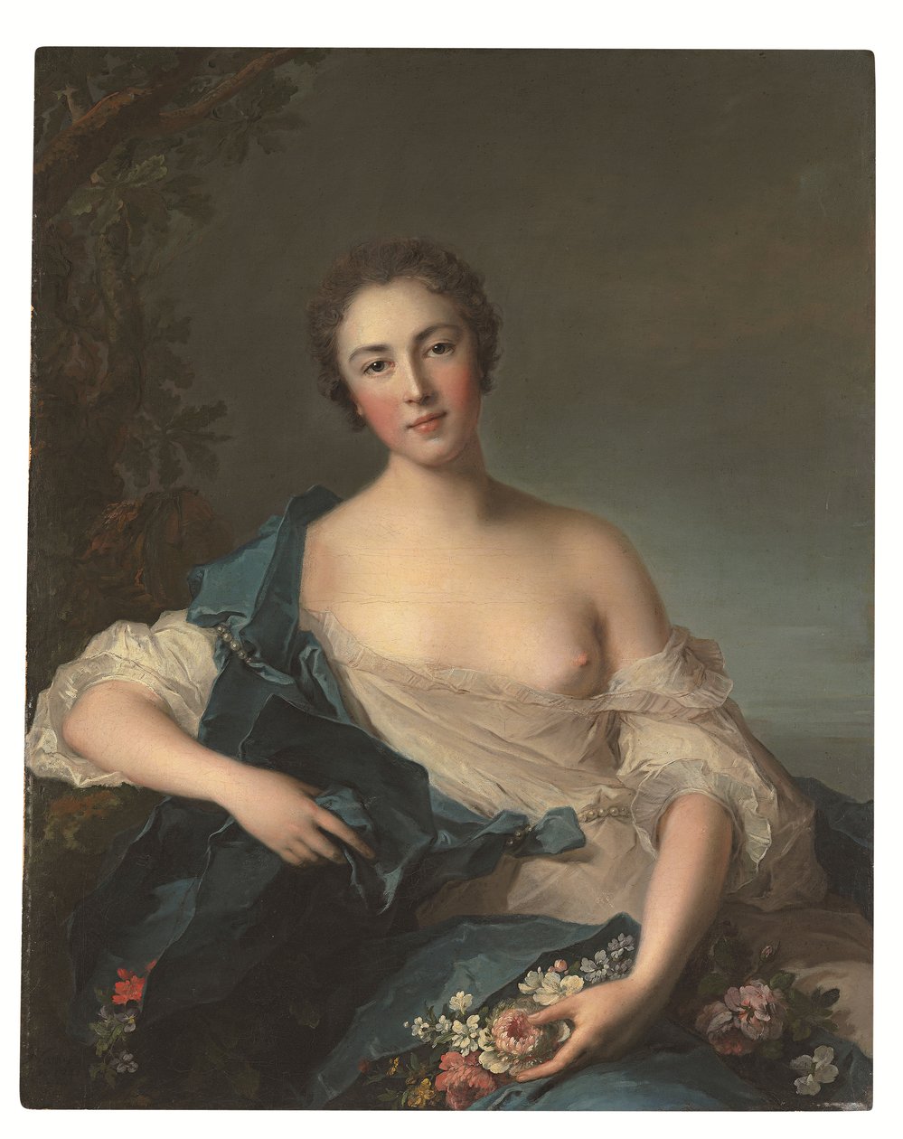 Portrett av en kvinne som Flora av Jean Marc Nattier