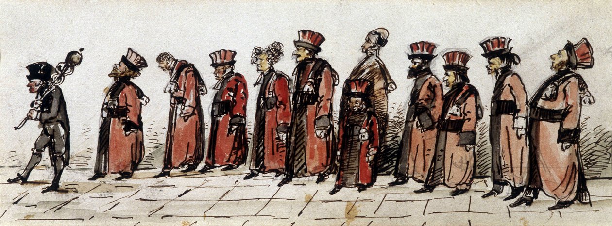 Leger parader, tegning av Charcot. av Jean Martin Charcot