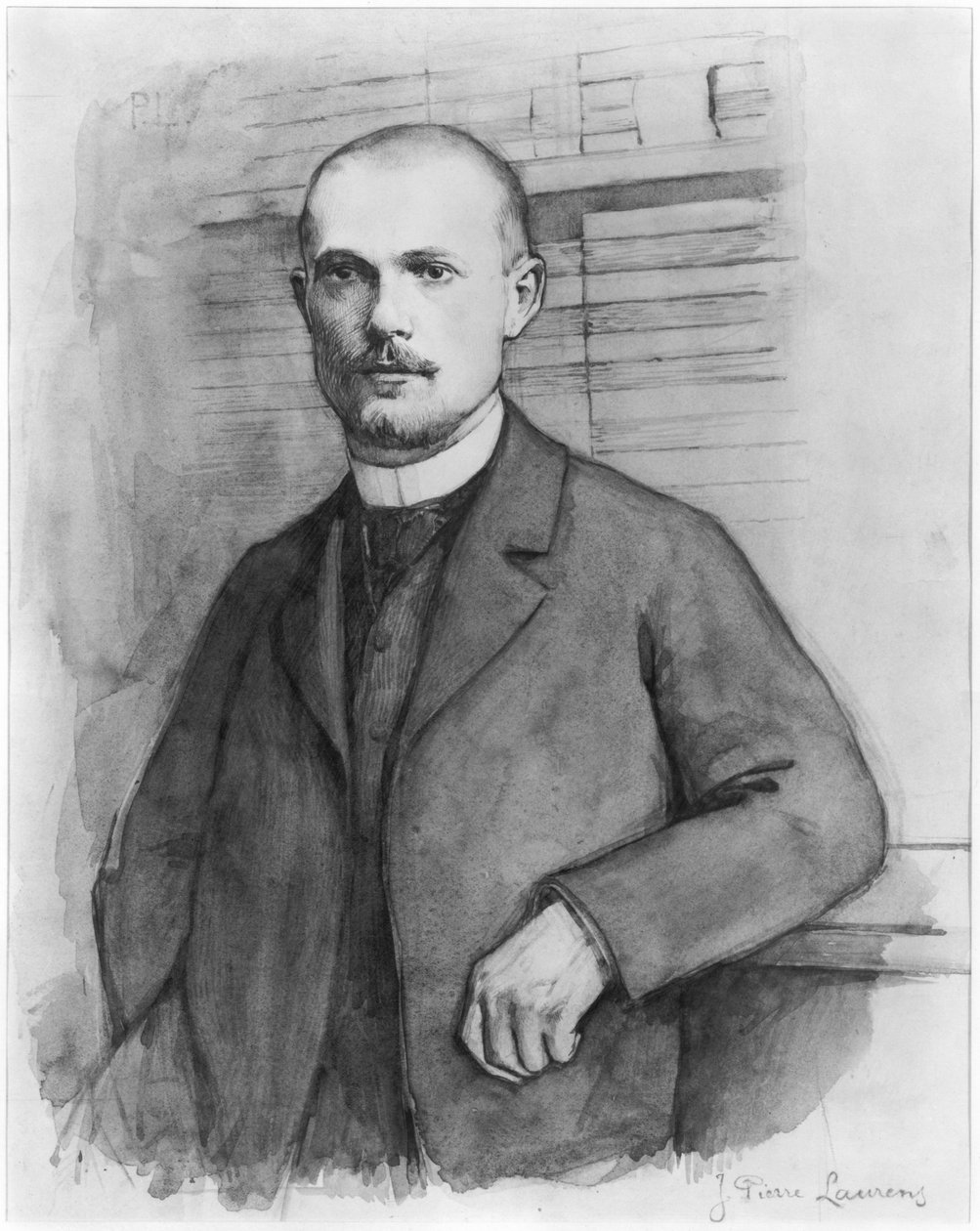 Portrett av Charles Peguy av Jean Pierre Laurens