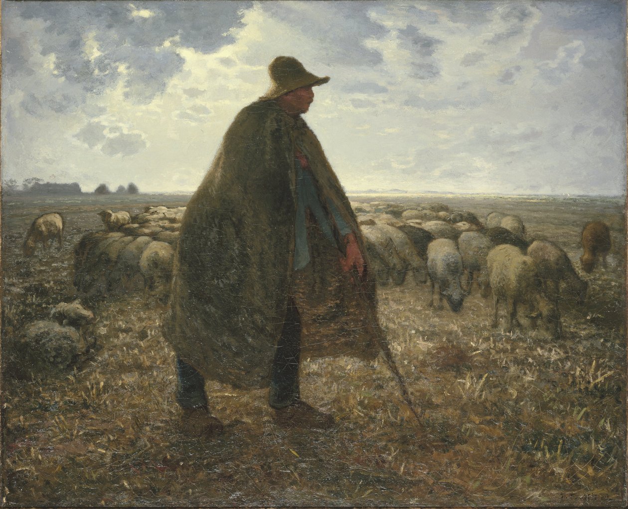 Hyrde som passer sin flokk av Jean Francois Millet