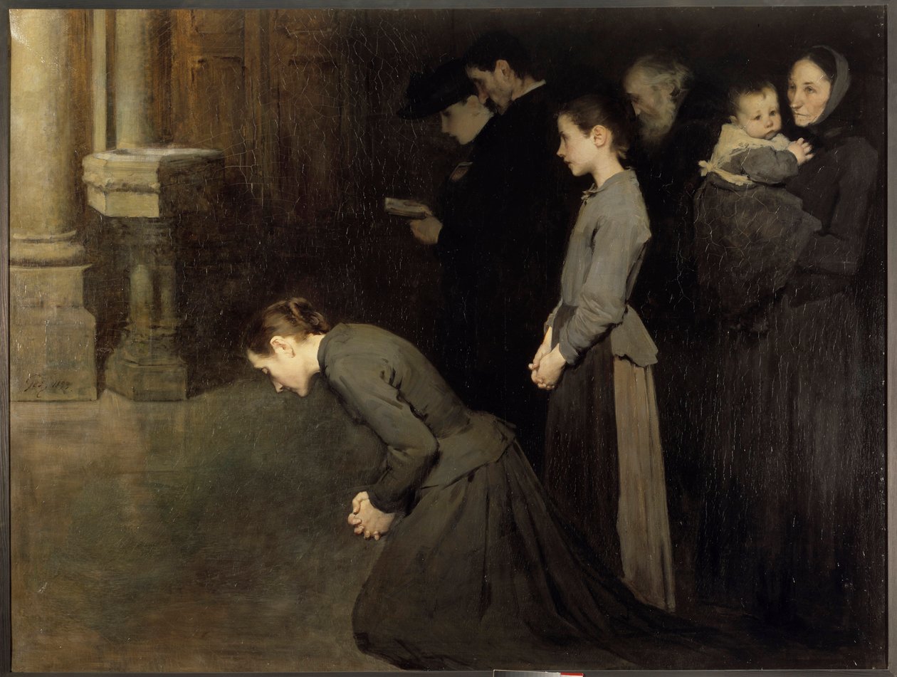 Det ydmyke maleriets bønn av Jean Henri Geoffroy dit Geo (1853-1924) 1893 Søn. 1,45x1,92 m Dijon, Musee des Beaux Arts av Jean Geoffroy