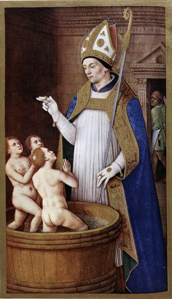 Saint Nicholas etter Jean Bourdichon av Jean (after) Bourdichon