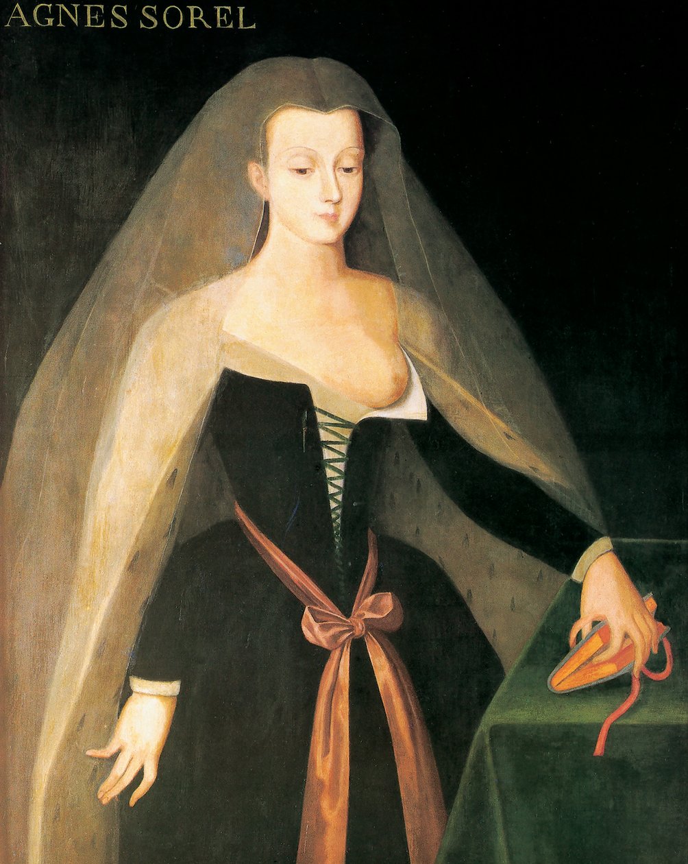 Portrett av Agnès Sorel (maleri) av Jean (after) Fouquet