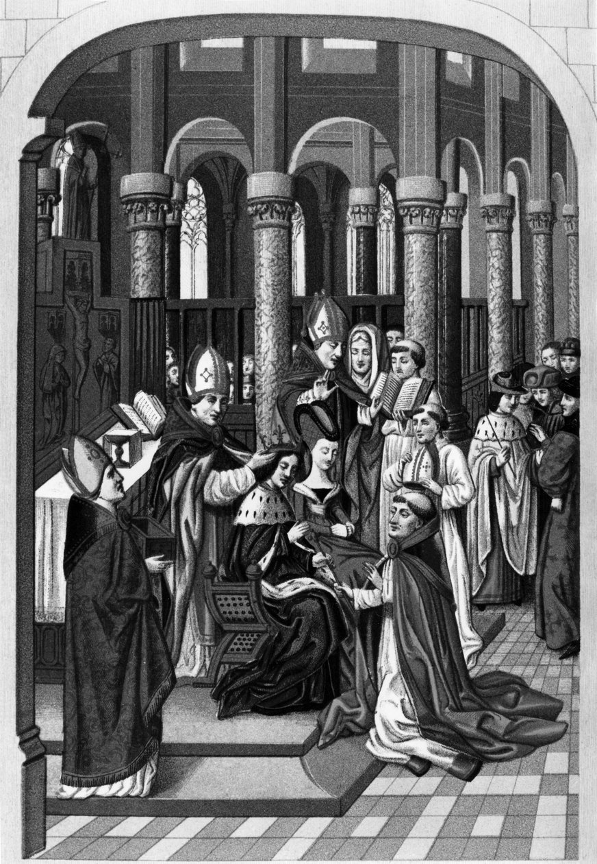 Kroningen av den franske kong Charles V 19. mai av Jean (after) Froissart