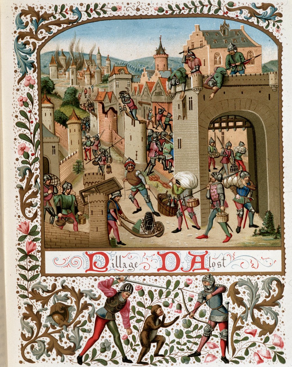 Plyndring av Aalst (flamsk Belgia), middelalder av Jean (after) Froissart