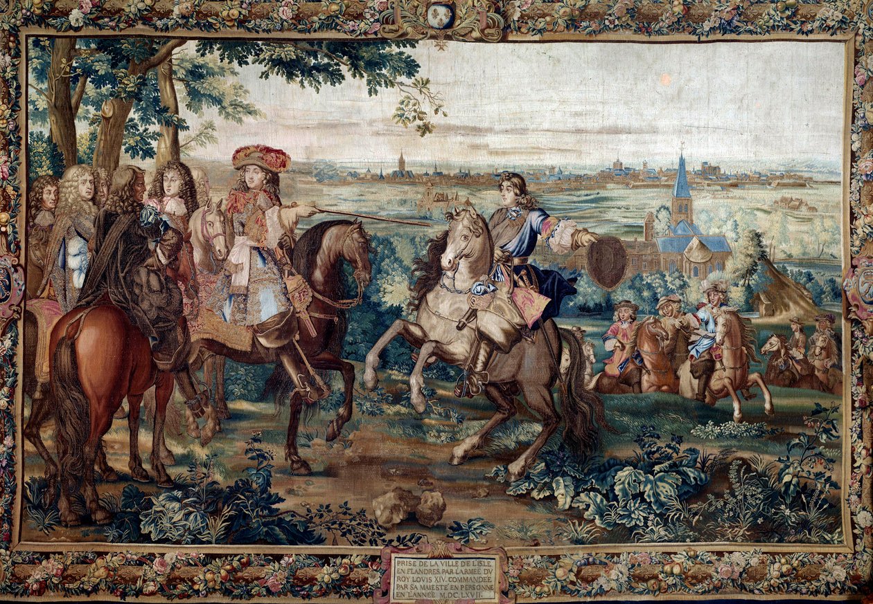 Continued from the Histoire du Roi: “” Capture of Lille by Louis XIV, August 1667 after the cardboard of Saint Andre. Painting made by Jean Mozin