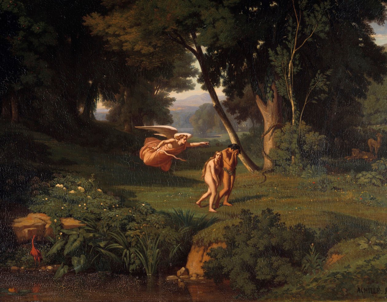 Adam og Eva Chasse du Paradis Maleri av Achille Benouville (1815-1891) 1841 Søn. 1,45x1,46 m Besançon, Museum of Fine Arts av Jean Achille Benouville