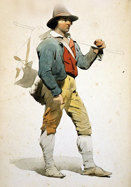 Roman Boy (akvarell på papir) av Jean Achille Benouville