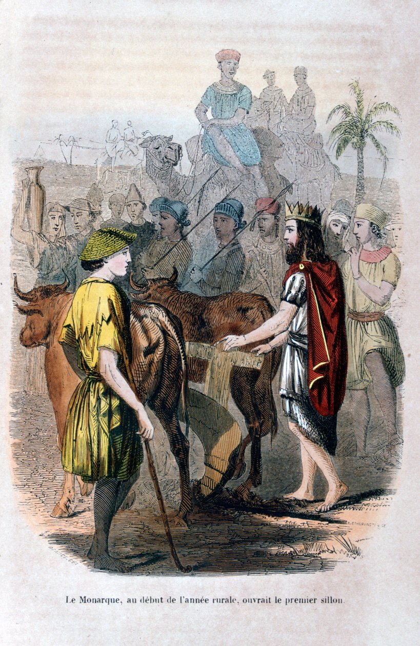 Monarken åpnet den første furen i begynnelsen av det landlige året, 1847 av Jean Adolphe Beauce