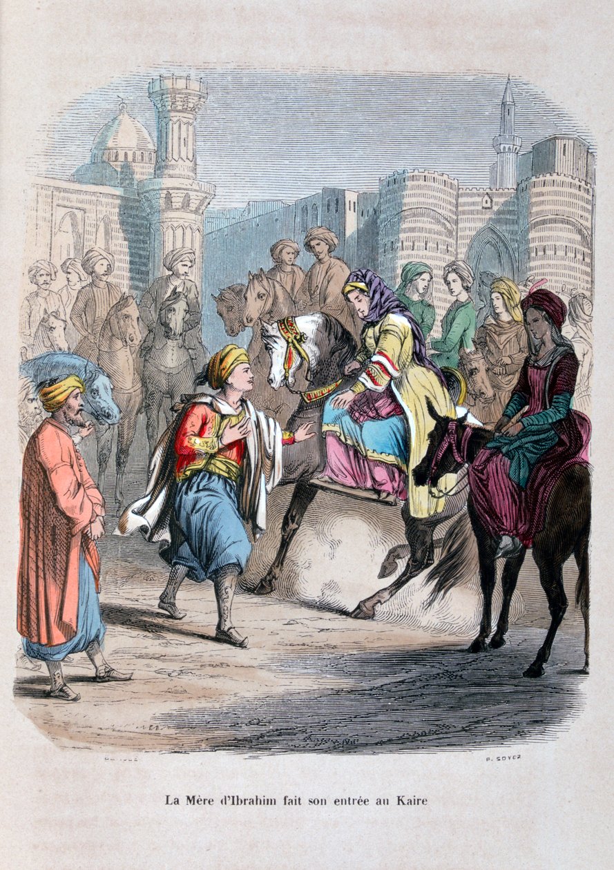 Moren til Ibrahim Pasha kommer inn i Kairo, 1847 av Jean Adolphe Beauce