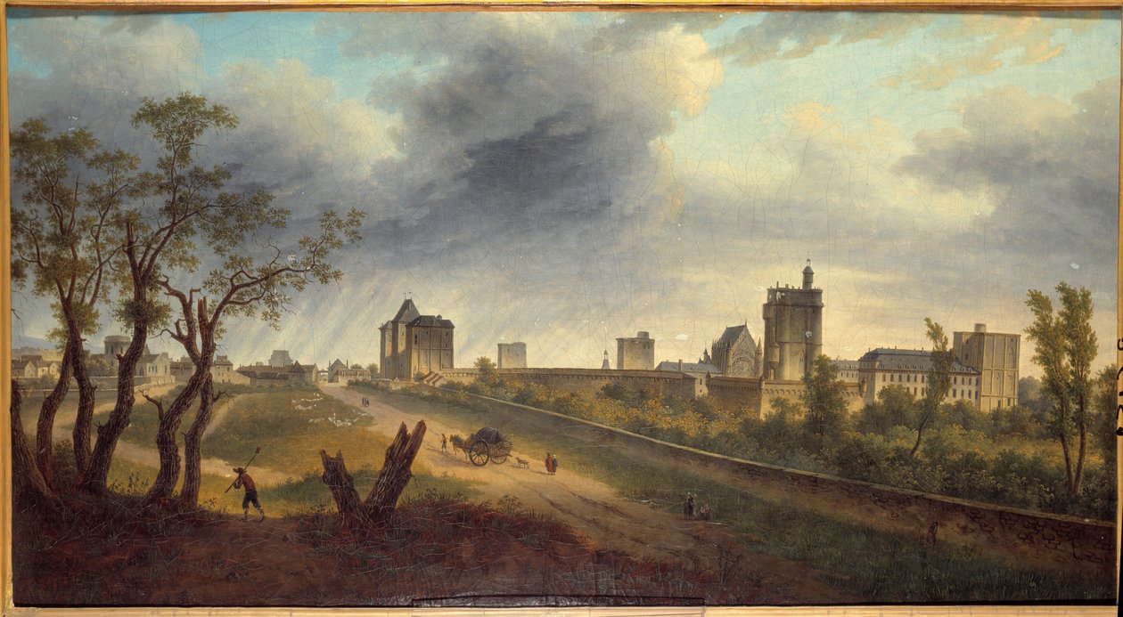 Utsikt over slottet i Vincennes, maleri av Adrien Guignet (1816-1854) av Jean Adrien Guignet