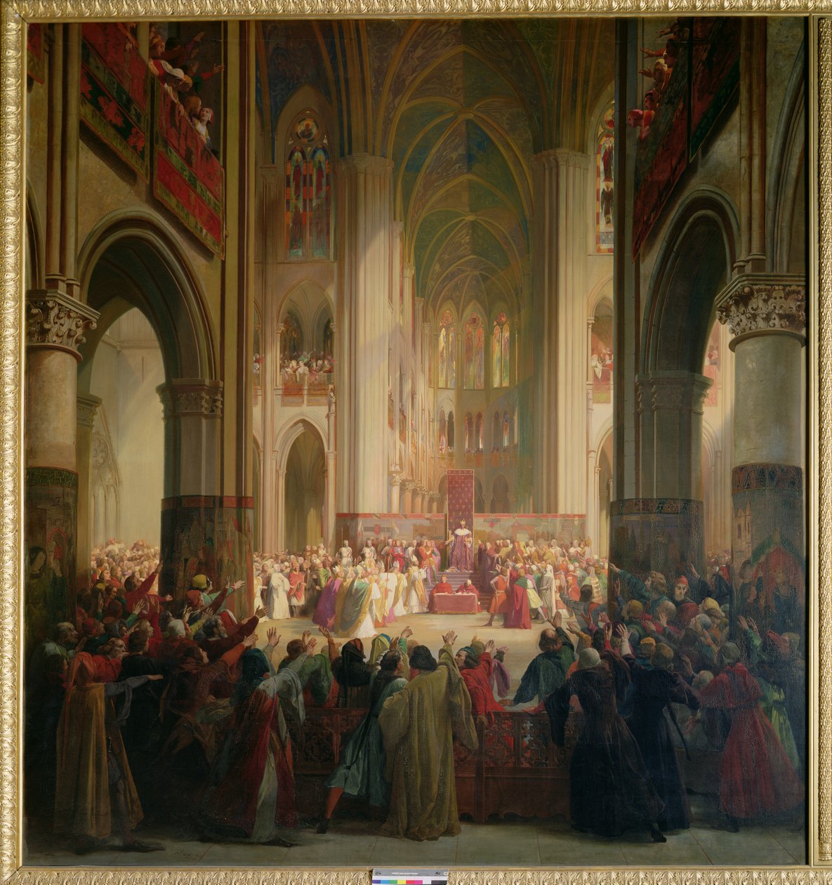 Estates General of Paris-møte i Notre-Dame etter Charles IVs død (1295-1328) av Jean Alaux